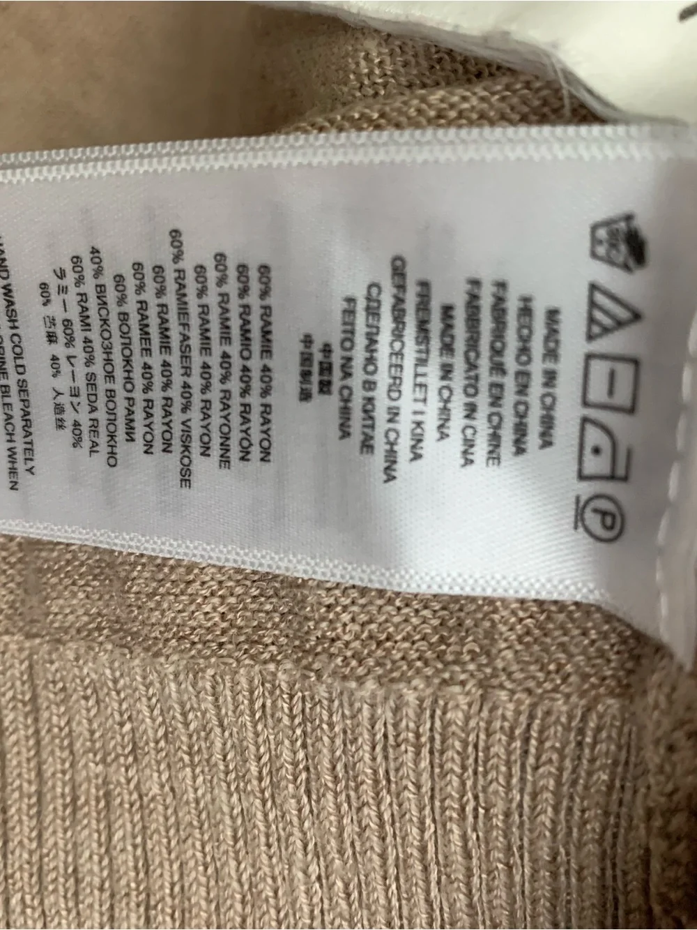 Michael Kors Taupe Open-Front Shawl Collar Cardigan
